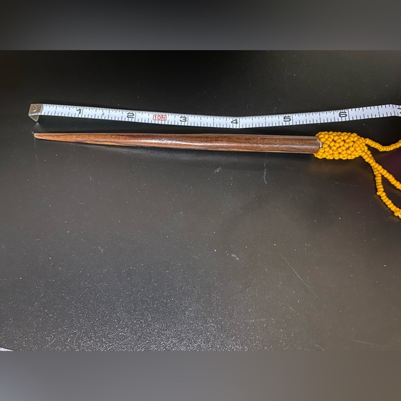 Orange Beaded Hair Wooden Stick Flower accessories - Picture 11 of 11